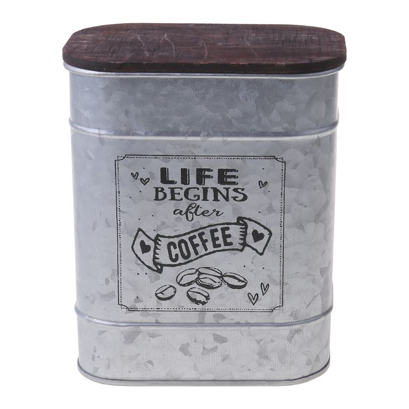 Caja de Metal Vintage para chucherías y dulces cajas de lata para almacenar con tapa de madera latas de café té condimento de joyería