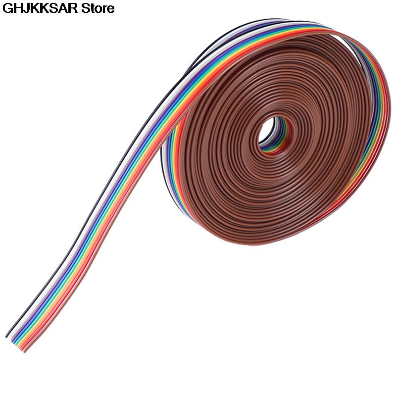 5meters/lot Ribbon Cable 10WAY Flat Color Rainbow Ribbon Cable Wire Rainbow Cable 10P Ribbon Cable 28AWG