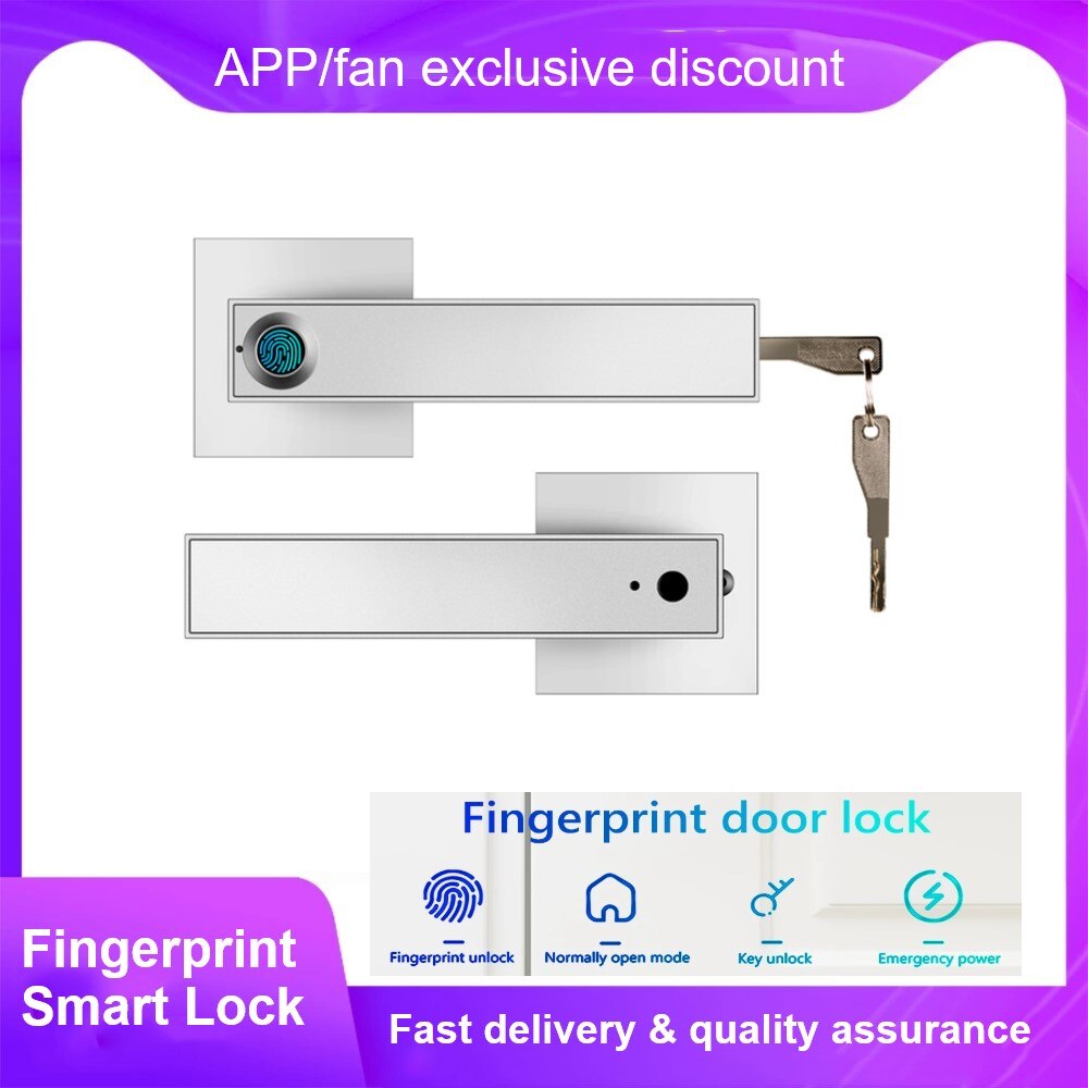 Serrure électronique intelligente F180, semi-conducteur biologique à empreintes digitales pour Alexa avec clés pour maison intelligente, bureau, chambre à coucher