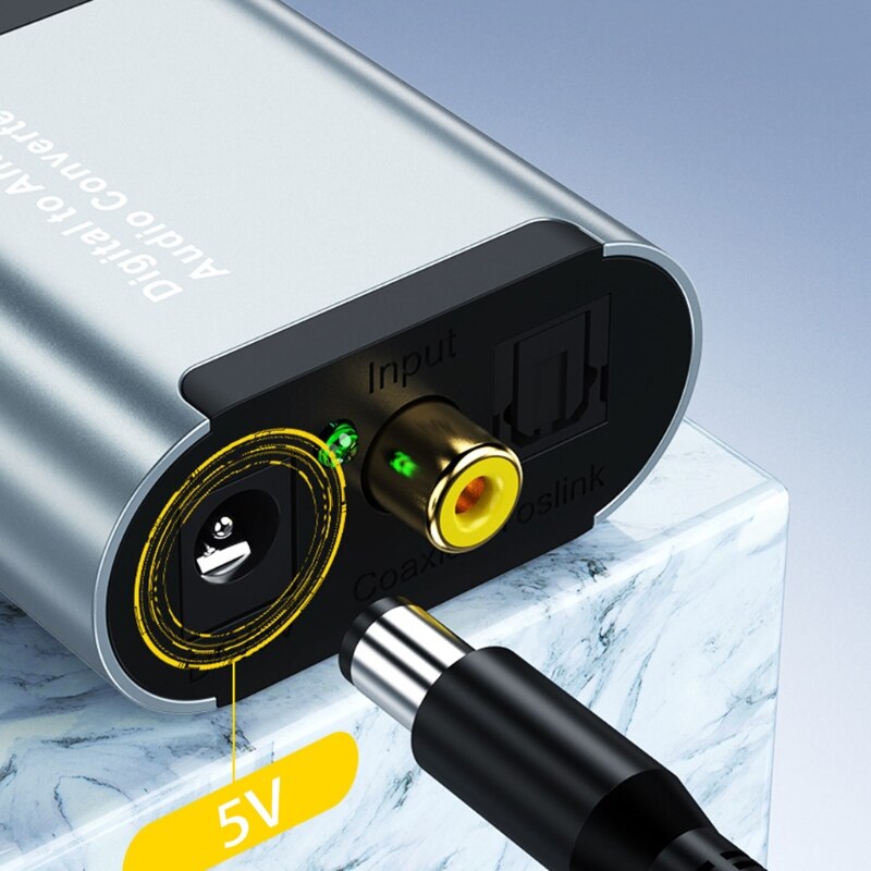 Digital to Analog Audio Converter Digital Optical to Analog RCA L/R Audio Converter Adapter Amplifier