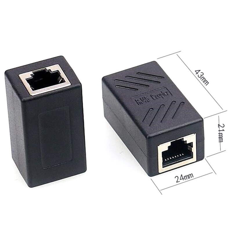 RJ45 Coupler Ethernet Cable Coupler LAN Connector Cat7/Cat6 Ethernet Cable Extender Adapter Female to Female 10Pcs