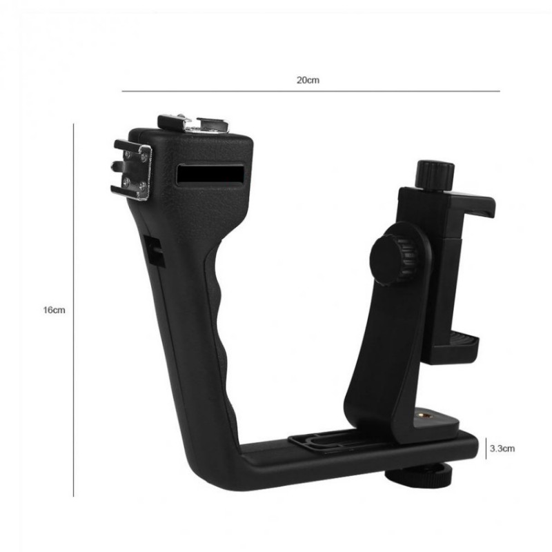 Universal l-förmiger, verstellbarer handheld-bluetooth-stabilisator-rig-montagesatzhalter mit objektiv für smartphone-kamera-estabiliza