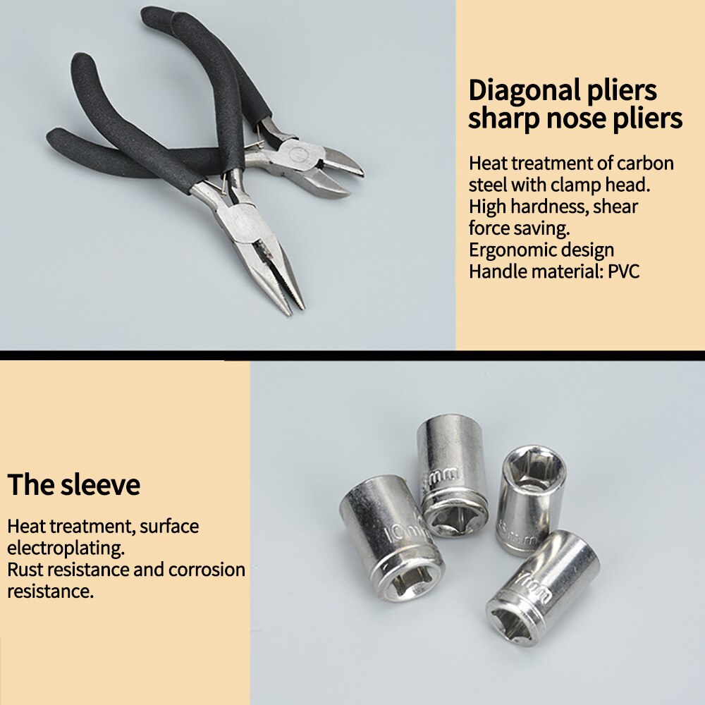 24 Piece Set Socket Wrench Set Hand Tools Combination Tool For Car Bike Repair Instruments Sockets Set Ratchet Wrenches