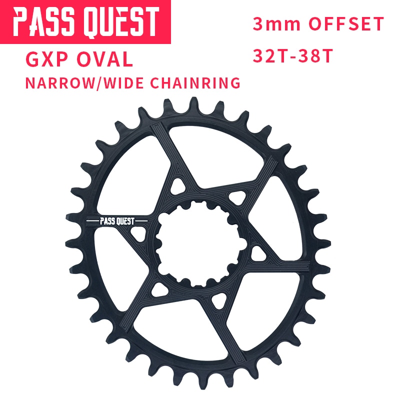 Pass quest gxp mtb ovaal crankstel smal breed kettingblad fiets fiets kettingblad/kettingblad 6mm offset 32-38t