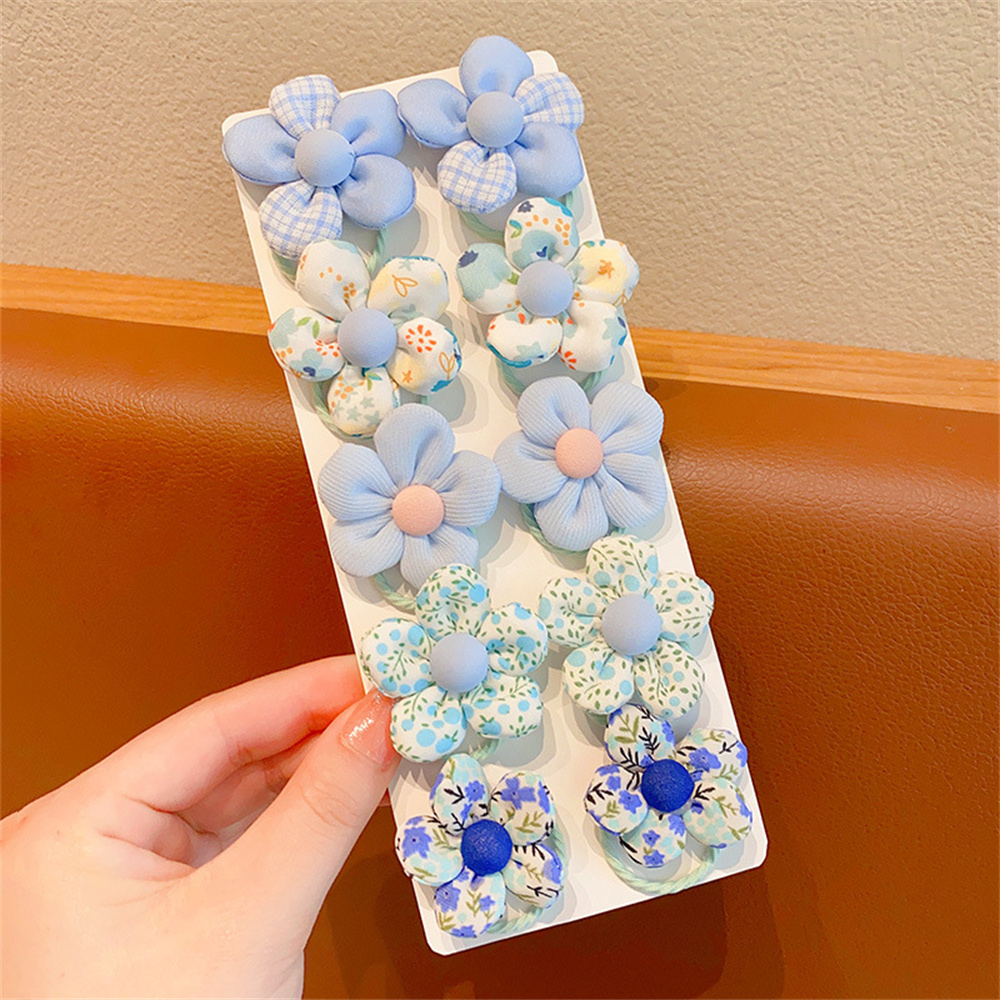 10 unids/set de lazos coloridos para el cabello con flores, coleteros elásticos, banda de goma, accesorios para el cabello de bebé para niños pequeños, niños, adolescentes y niñas: Plata