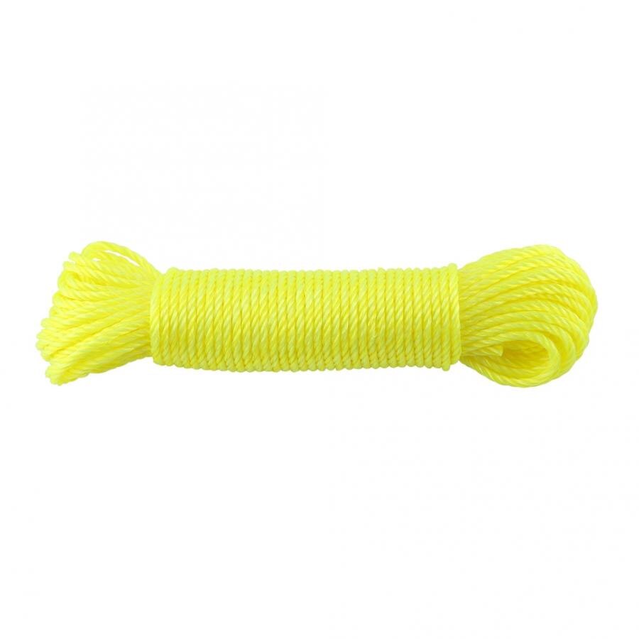 20m Long Colored Nylon Rope Drying Clothes Hangers Washing Lines Cord Clothesline for Camping Outdoors Garden Travel Supplies: Yellow