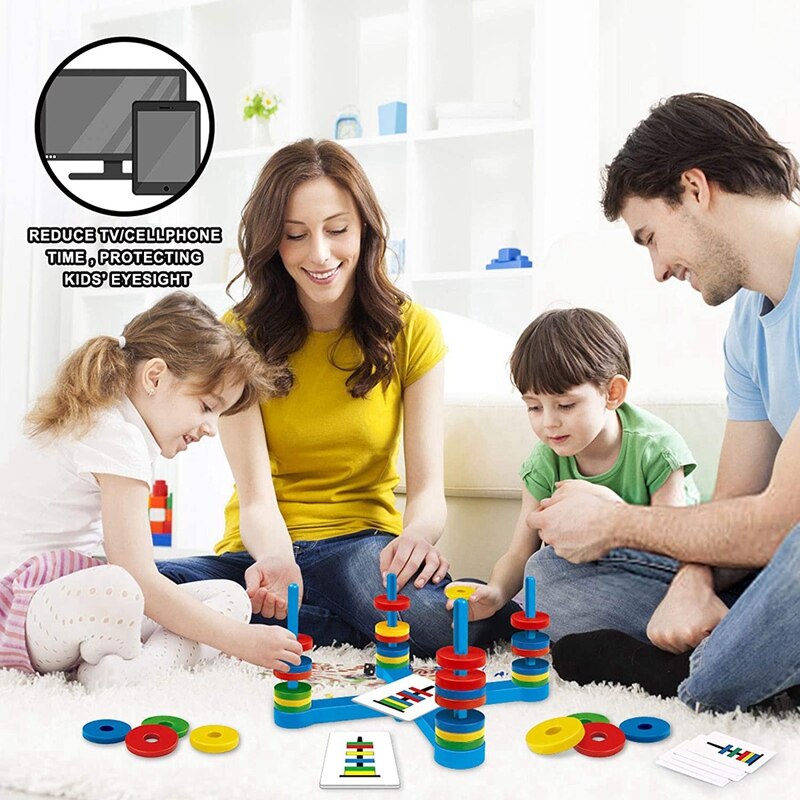 Board Game Magnetic Ring STEM Toy Matching Card Game Learning Toys for Boy Girl 3 4 5 6 Year Party Physical Toys