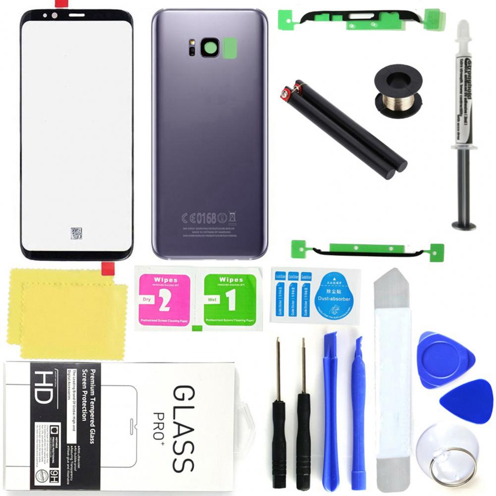 Kit de reparación de pantalla de vidrio frontal para Samsung Galaxy S8 Plus, accesorios de pantalla táctil para teléfonos móviles