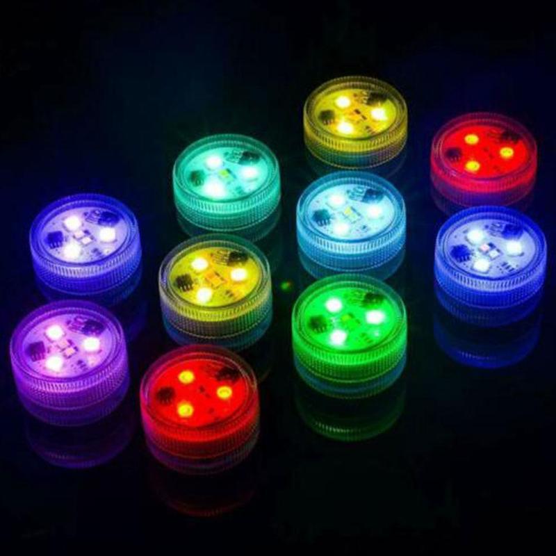 Tauch 3CM Diamant RGB LED-leuchten Wasserdichte Nacht Lampe Fernbedienung Batterie Betrieben Für Vase Party Dekor Lichter