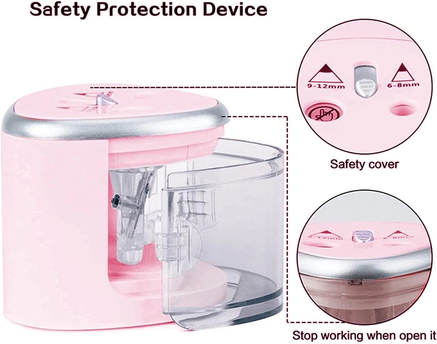 Tenwin Two-hole Electric Automatic Pencil Sharpener Switch Pencil Sharpener Home Office School Supplies Stationery Art