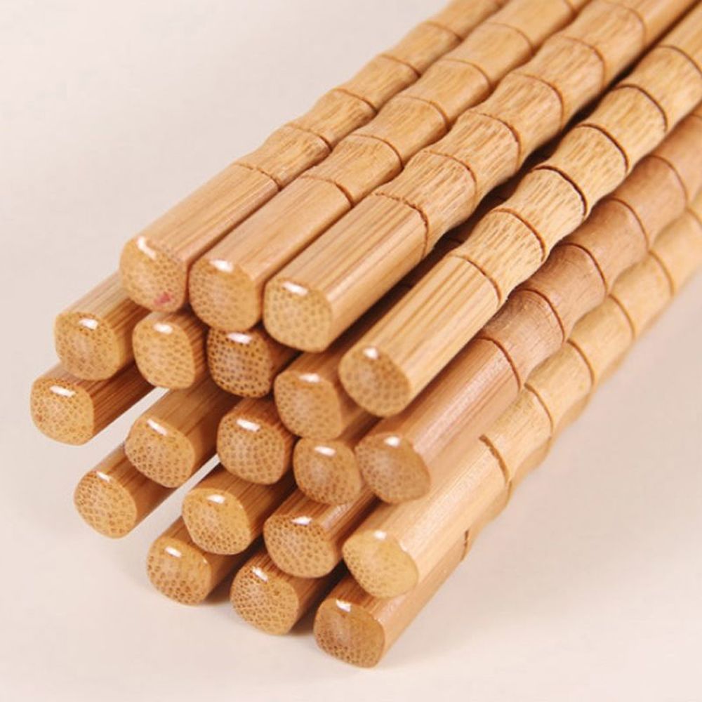 5Pair Handmade Natural Bamboo Chopsticks Healthy Chinese Carbonization Wood Chop Sticks Reusable Sushi Food Stick Tableware