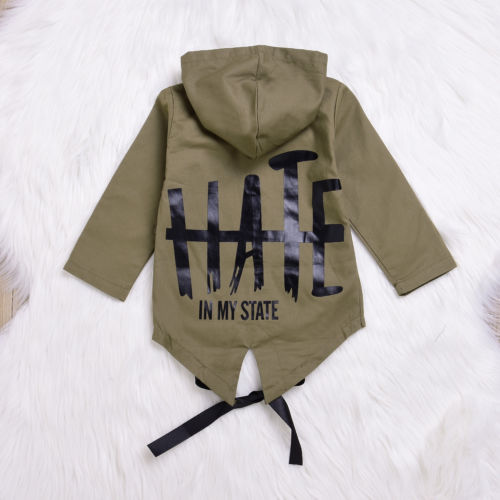 Kids Baby Autumn Winter Warm Cotton Jacket Solid Coat Letter Back Kids Boy Girl Outerwear 0-24M