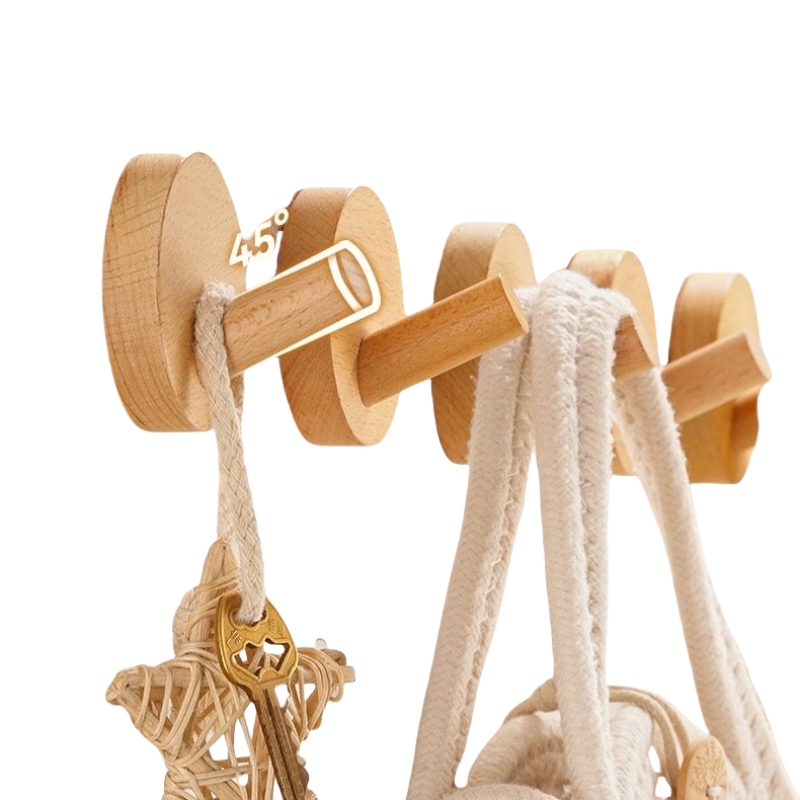 Gancho Simple de madera de nogal y haya, colgador colgante, ganchos de pared sin perforaciones, estante de almacenamiento de abrigos para dormitorio, gancho decorativo para llaves y toallas para el hogar