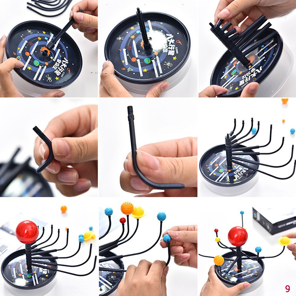 DIY Solar System DIY Eight Planets Science Toys Children Educational Games Planetarium Model Assembling Teaching Assembly Model