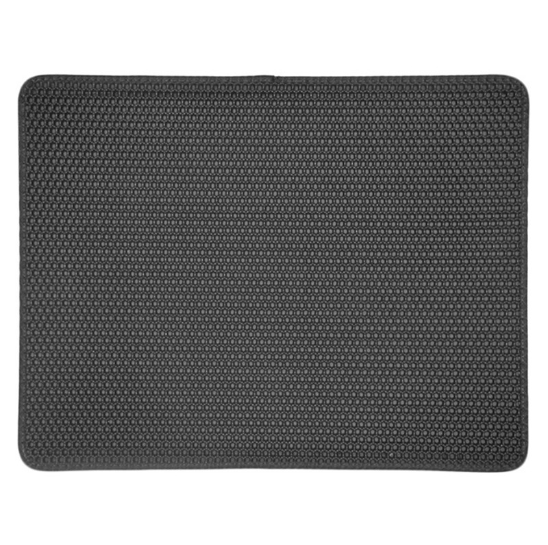 Folding Cat Litter Trapper Mat Waterproof Honeycomb Sifting Pad Protect Floor Carpet Eco-friendly EVA Foam Trash Pad: black / 55x75CM