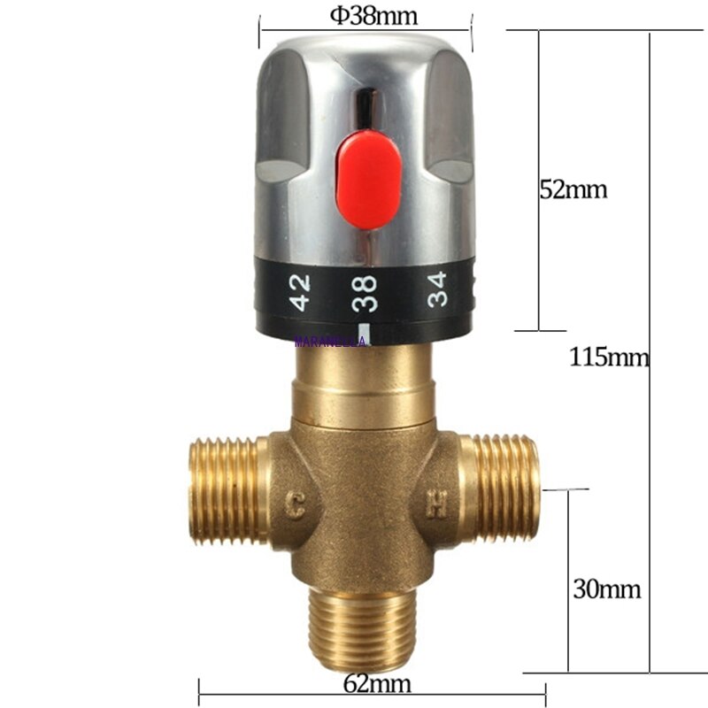 Brass Thermostatic Mixing Valve Constant Water Temperature Shower Faucet Valve Thermostat Bathroom Kitchen Tap Valve