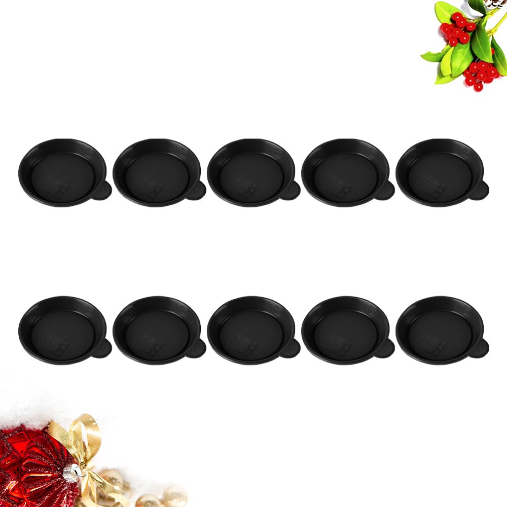 10 stuks bloempot lekbak plantenbak schotel voor plantenbak tuin balkon  - 6.8cm diameter (zwart)