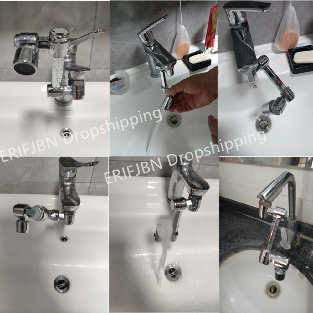 Extensor de aireador de grifo giratorio de 1440 °, modo Dual, filtro de salpicaduras de plástico, grifos, boquilla de burbujeador, brazo robótico para cocina y baño