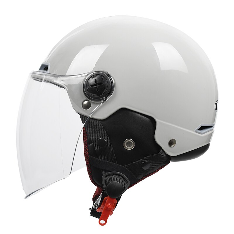 YEMA-medio casco de motocicleta Vintage para hombre y mujer, protector de seguridad para Moto eléctrica y ciclismo: Cool grey