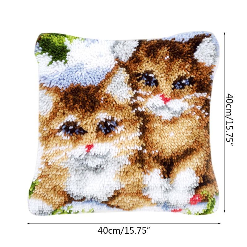 Animal Series DIY Latch Hook Rug Kit 3D Segment Embroidery Pillow Wool Cross Stitch Carpet Set