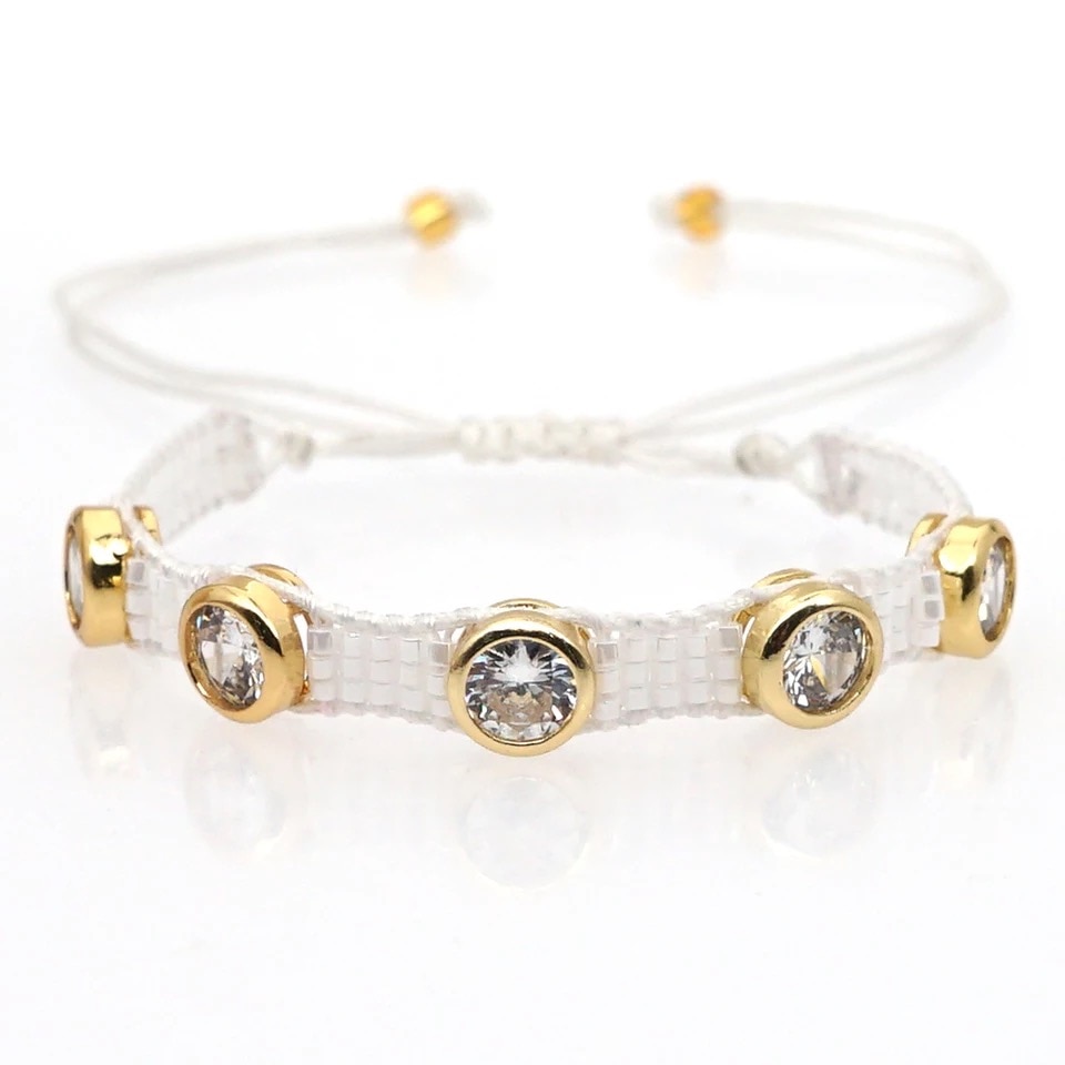 Zhongvi Pulseras Mujer Moda Miyuki Armbanden Voor Vrouwen 3D Hart Paar Armband Femme Crystal Sieraden Boho Chic Handgemaakte