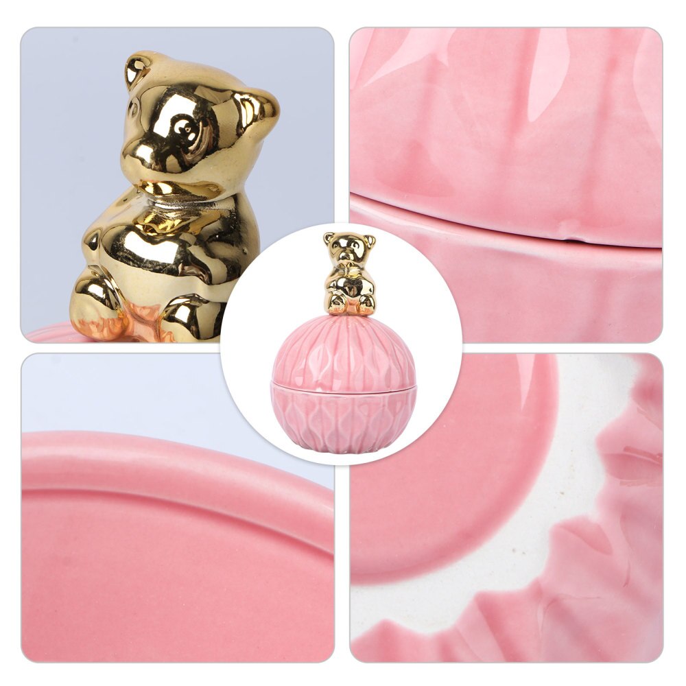 Hand Birthday Ceramic Candy Box Stylish Storage Bottle Pretty Storage Box: Bear