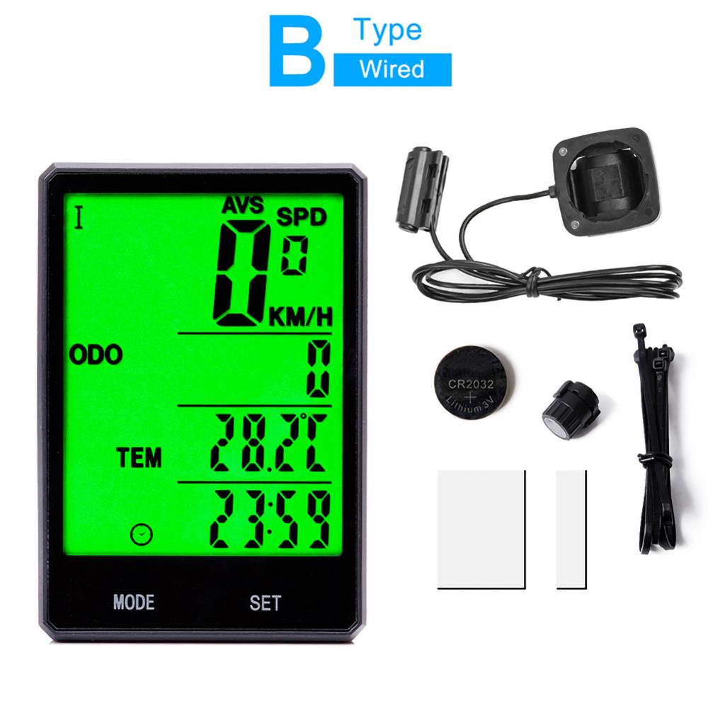 Waterproof Wireless Wired Digital Bike Ride Speedometer Odometer Bicycle Cycling Speed Velocimeter Counter Code Table Computer: bracket wired