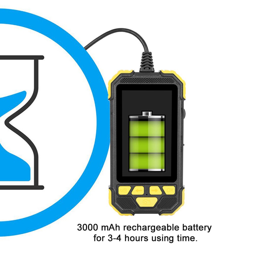 Caméra endoscopique industrielle Flexible étanche 4.3 P HD, écran IPS de 1080 pouces, Anti-chute, 6led, Rechargeable par USB, pour l'inspection