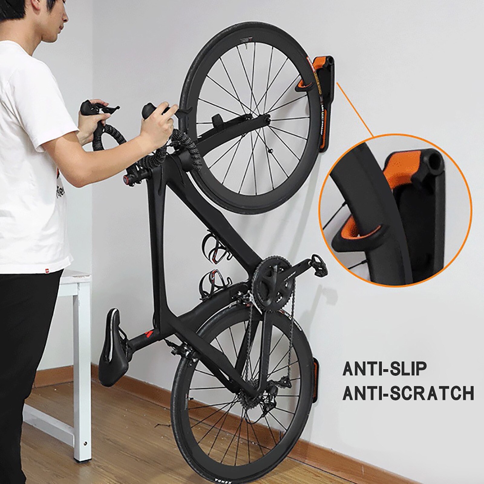 Bike Wall Hanger Vertical Indoor Storage Mount for Bicycle Cycling Wall Hanging Display Rack for Garage Indoor