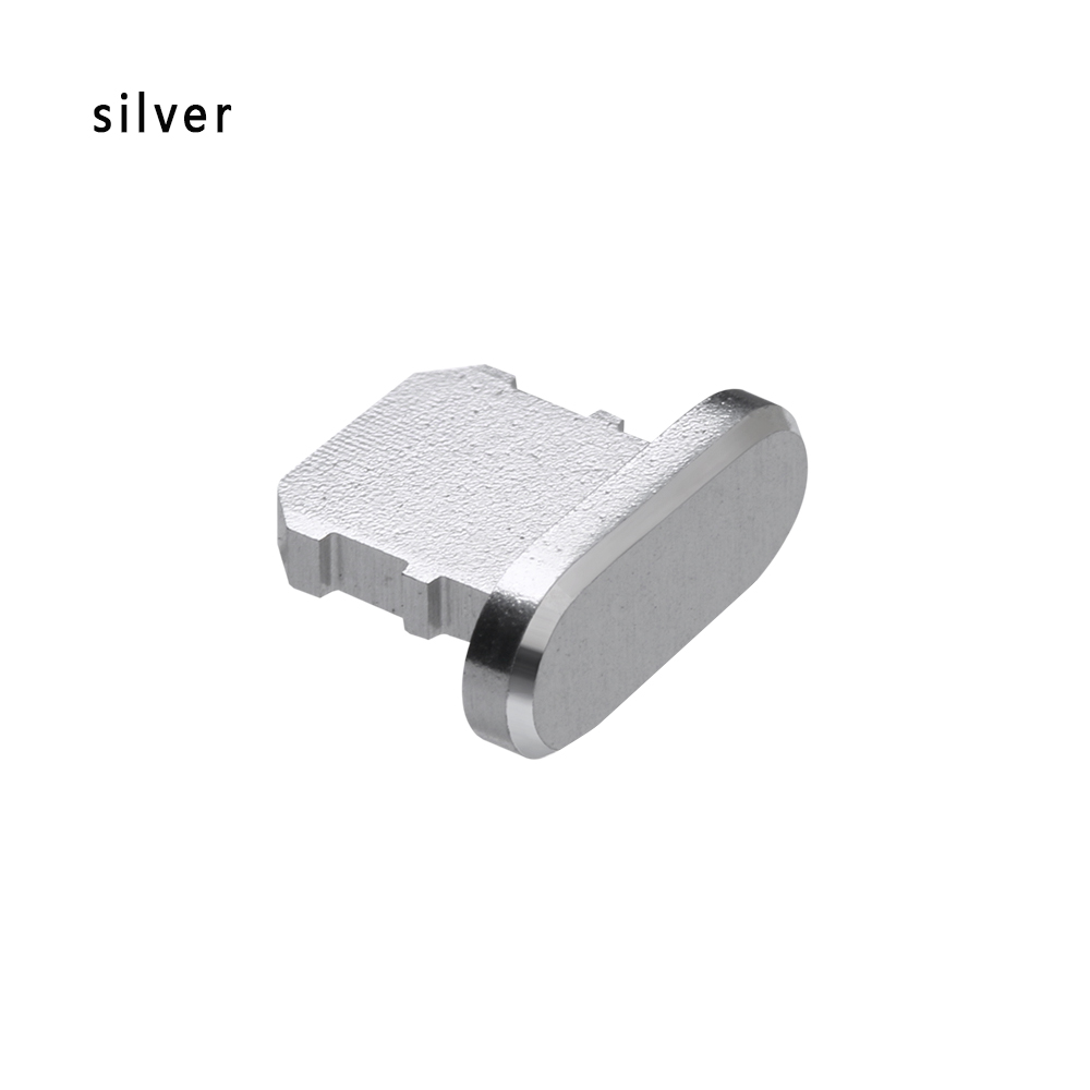 1Pcs Colorful Metal Anti Dust Charger Dock Plug Stopper Cap Cover For iPhone X XR Max 8 7 6S Plus Cell Phone Accessories: Sliver