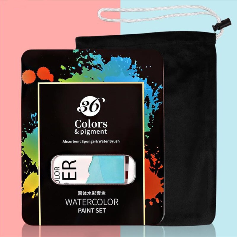 Aquarel Verf Set Met Kwast 50 Pcs Solid Aquarel Voor Schilderen 36 Kleuren Aquarellen Set School/Art Supplies
