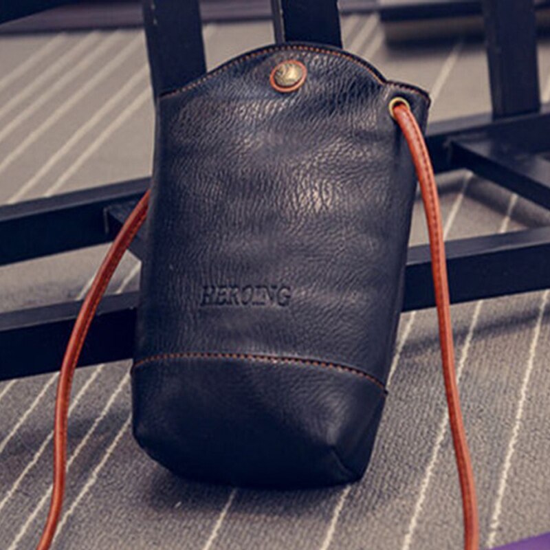 Sac à bandoulière femmes Mini petit sac de messager femmes en cuir sacs à bandoulière pour femmes dames téléphone portable pochette portefeuille: Black
