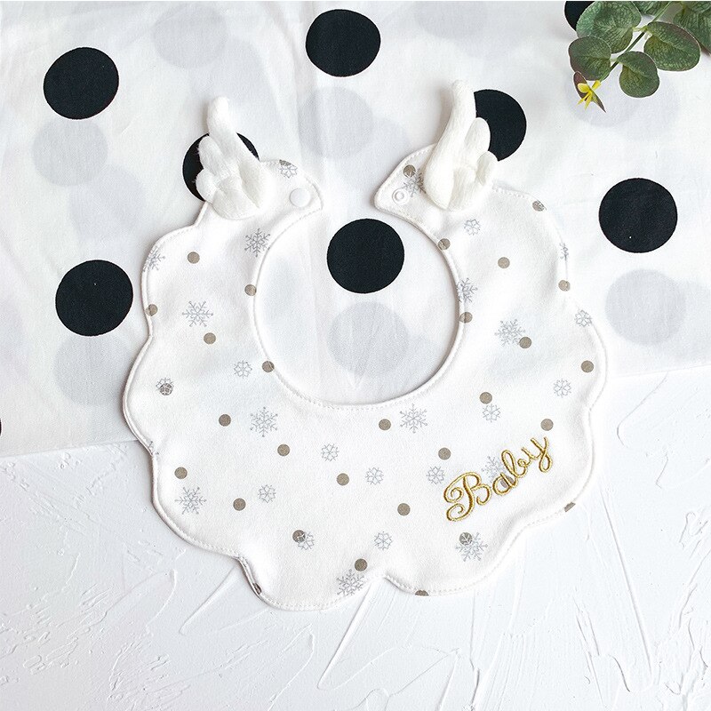 Mignon dessin animé bébé bavoirs coton imperméable à l'eau baver Burp chiffons pour -nés bord ondulé doux produits pour enfants: 11