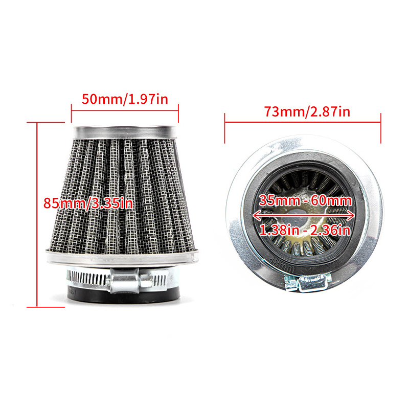 1pc universel 35-60mm moto filtre à Air conique nettoyant saleté fosse haut débit d'air filtre à Air conique nettoyeur de saleté