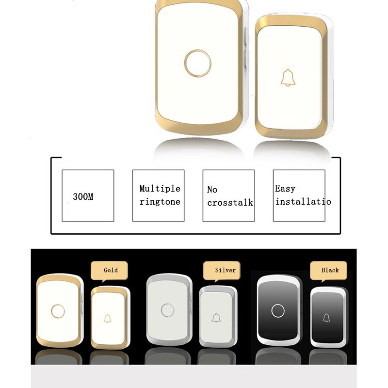 300M Long Distance Wireless Remote Control Doorbell Music Doorbell Loud Caller Helper