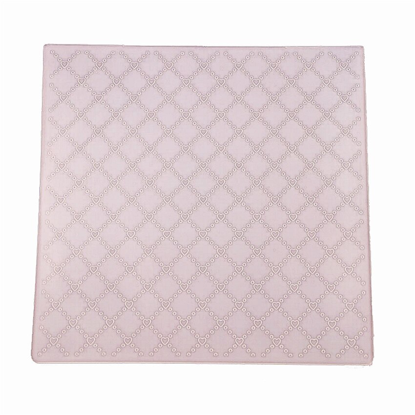15x15cm grid heart Embossing folders Plastic bump Scrapbooking DIY Template Fondant indentation Cake Photo Album Card Make