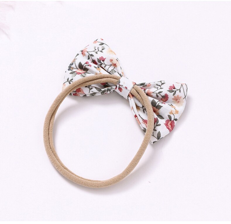 Newborn Polyester Headbands Baby Girls Bow Small Floral Headband Infant Elastic Nylon Hair Band Headwear Kids Hair Accessories