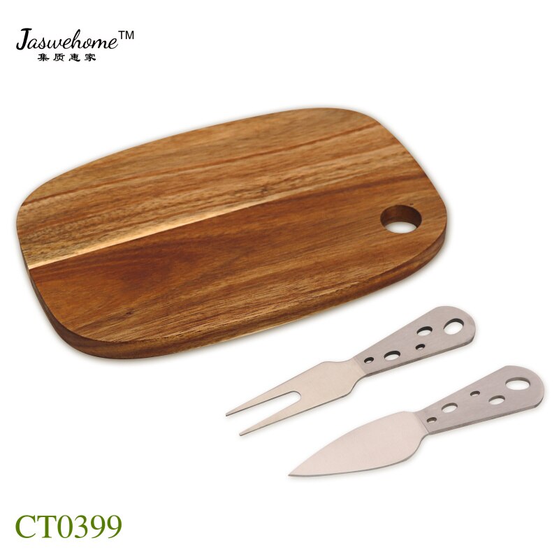 Cheese Board Set of 3 Acacia Wood Cheese Knife Fork Perfect Cheese Platter Cheese Serving Board Cheese Board With 2 Knives