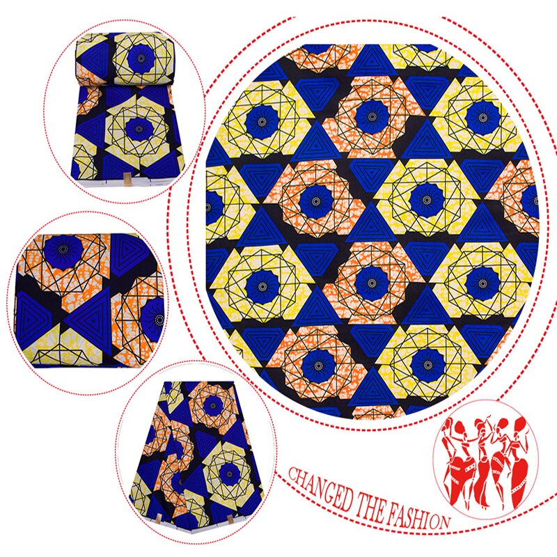 Nigeria Pagne African Fabric Print 100% Polyester Vintage Casual Ankara Real Veritable Wax 6 Yards