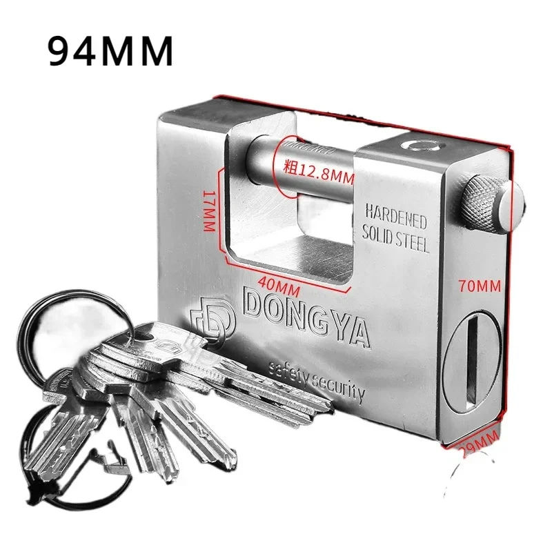 Padlock with Key, High Security 3 Keys Heavy Duty D-Shaped lock - Protect Garage Door, Containers, Gate and Warehouse