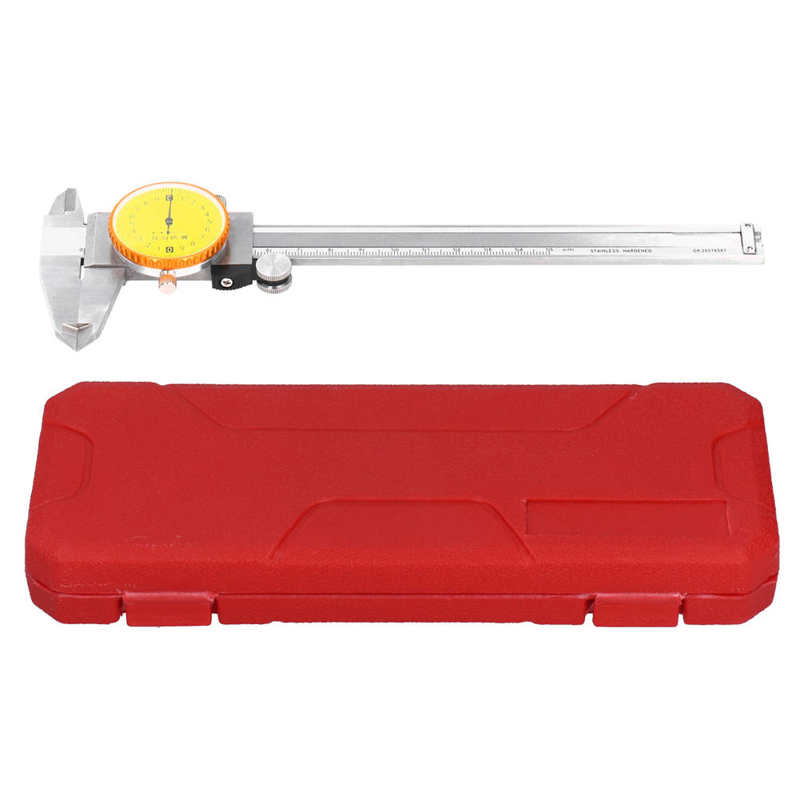 Dial Vernier 0-150mm Measuring Range 0.02mm Precise Dial Caliper Stainless Steel Vernier with Table Caliper