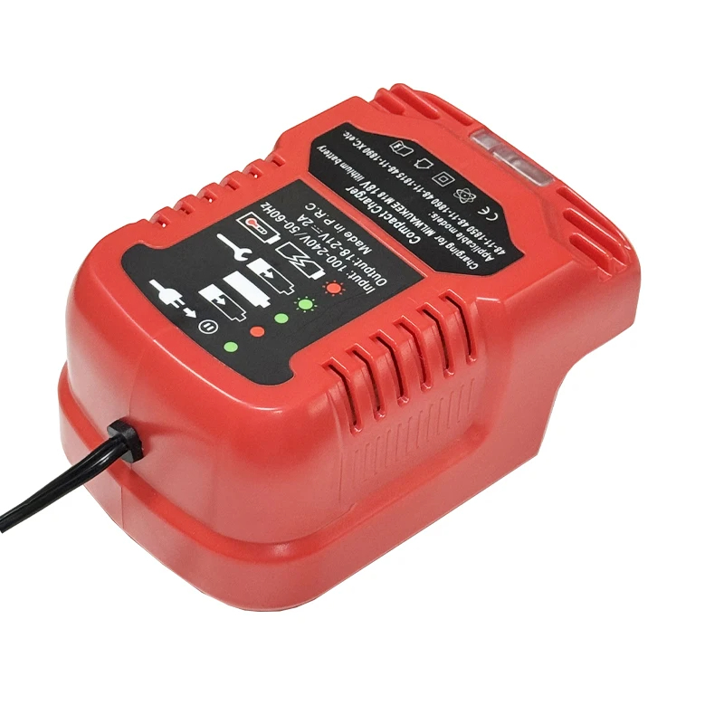 100V-240V Portable Li-ion Battery Mini Compact Charger for Milwaukee 18V Lithium Battery Replacement for M18 18V Battery Charger