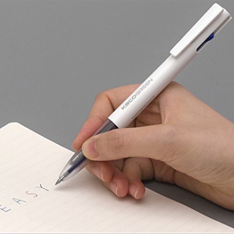 KACO EASY 4 Functions Pen KACOGREEN Multifunction Pens 0.5mm Refill Black Blue Red Green Refill Gel Pen for Office: WHITE