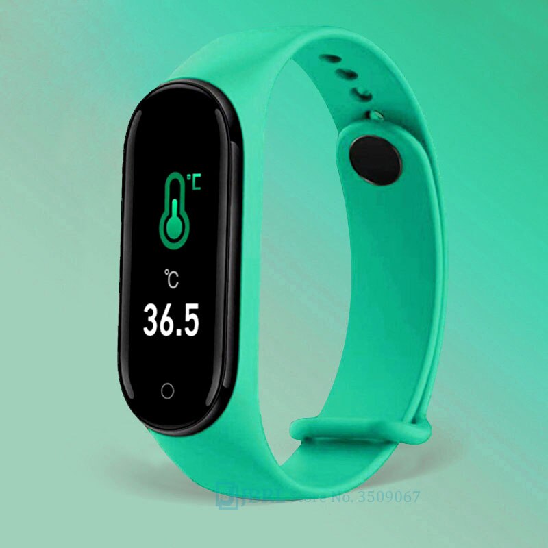 Temperatura Intelligente Band Donne Degli Uomini Braccialetto Intelligente Inseguitore di Fitness Per Android IOS Smartband di Nuovo Modo Intelligente Wristband della Fascia di Polso: silicone green