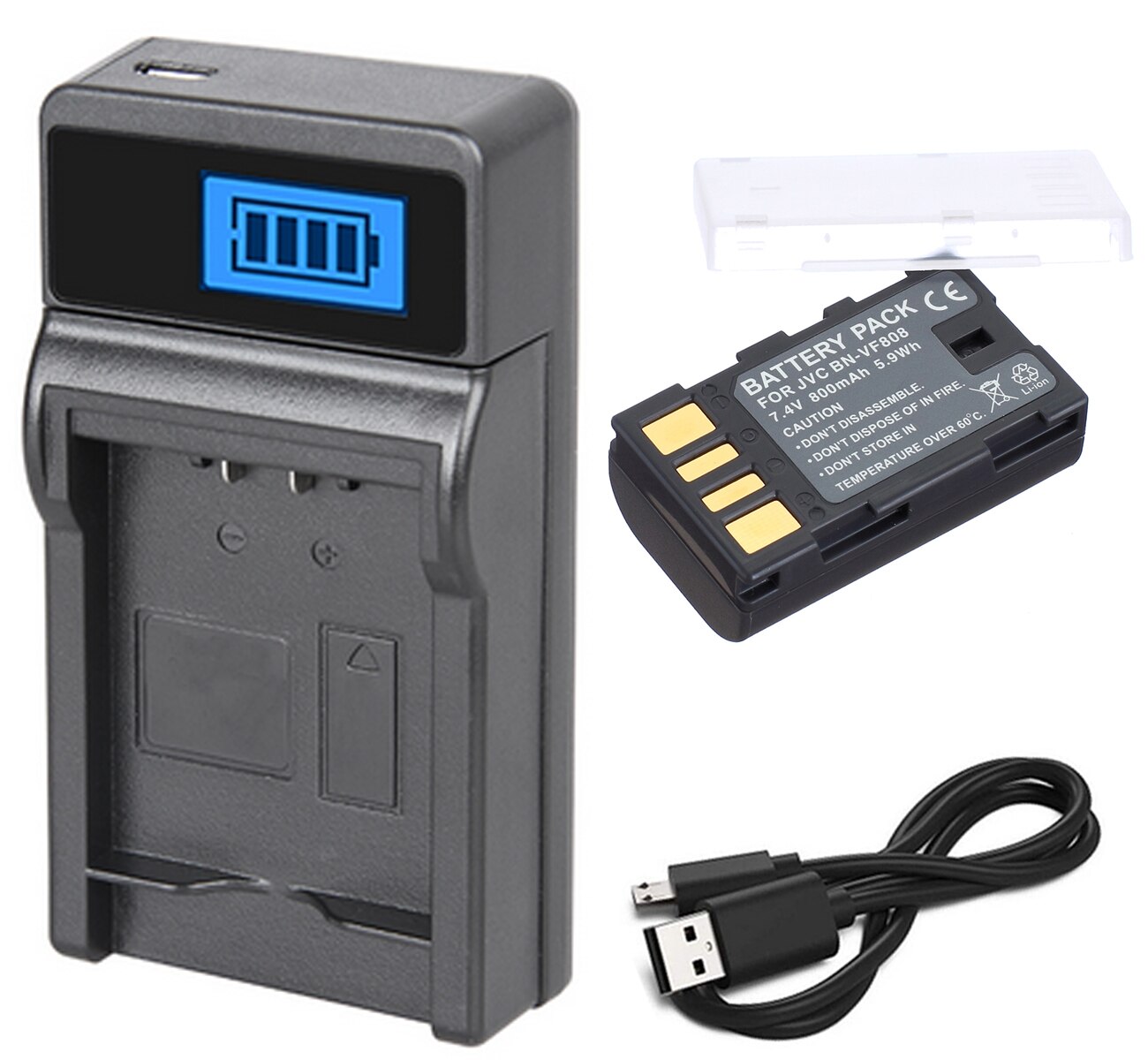 Batterie + chargeur pour caméscope JVC Everio GZ-MG230, GZ-MG330, GZ-MG340, GZ-MG360, GZ-MG430,GZ-MG630,GZ-MG650,GZ-MG670,GZ-MG680: Battery and ChargerC
