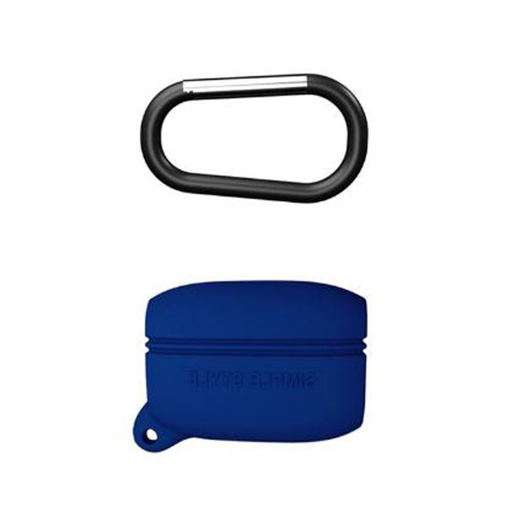 For Jabra Elite Active 65t Earphone Full Protective Silicone Case Cover Pouch Modern Portable Silicone Case With A Hook: Blue