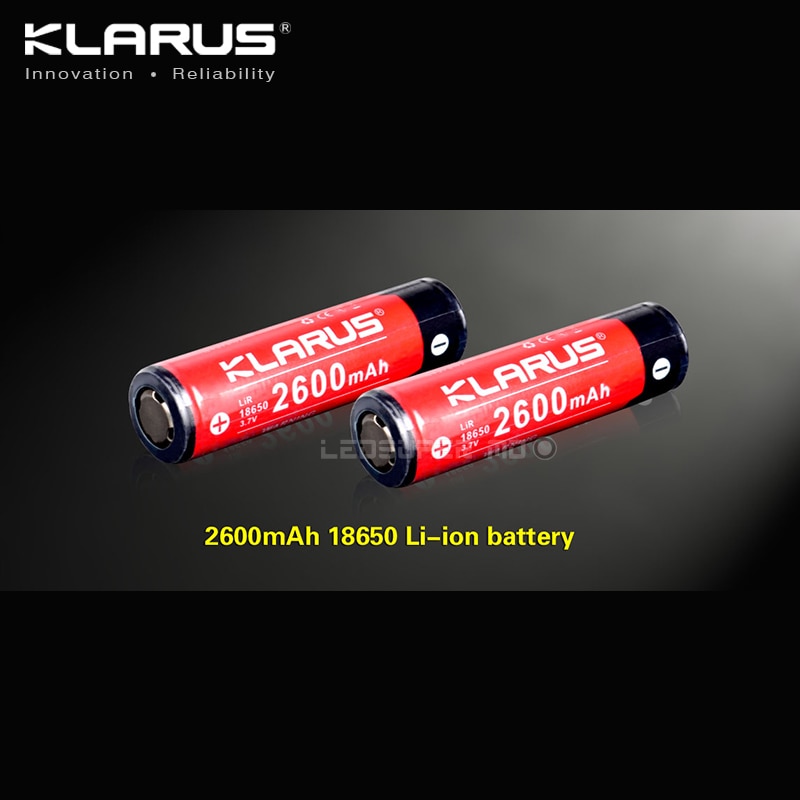 2 Stuks Draagbare Verlichting Accessoires Klarus Lir 18650 Oplaadbare Li-Ion Batterij 2600 Mah 3.7V