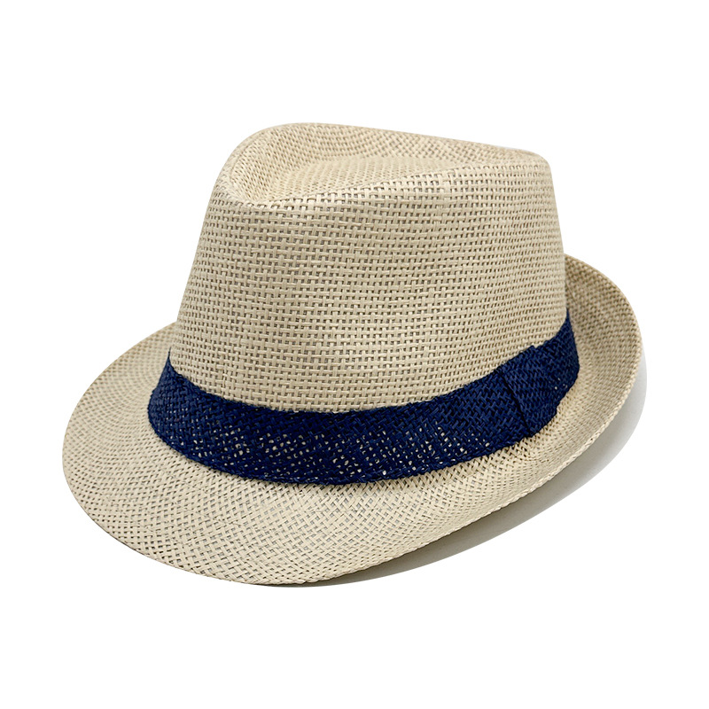 Simple Solid Jazz Hat Men Outdoor Beach Hat Women Straw Hat Woven Stripe Sunshade Hat Casual Buckle Beach Sun Fedoras Panama Cap: Red
