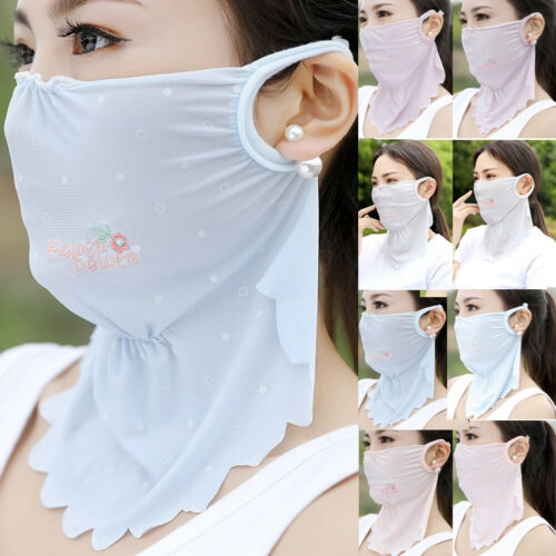 draussen Sport Frauen Maske Sonne UV Schutz Ultra Dünne Sommer Sonnencreme Volle Gesicht Maske