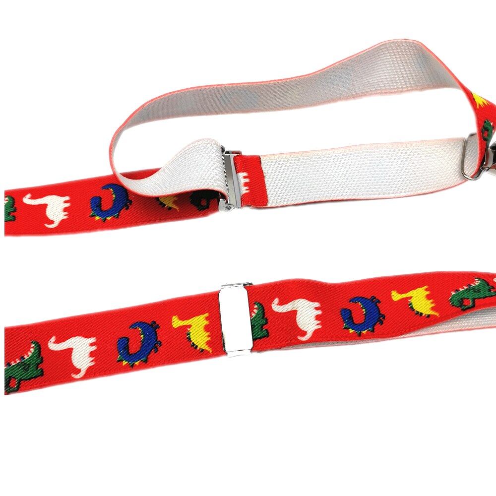 Tirantes ajustables para bebé y adulto, tirantes con Estampado de dinosaurios rojos, 2,5 CM de ancho, 3 clips, para niños, niñas, hombres y mujeres